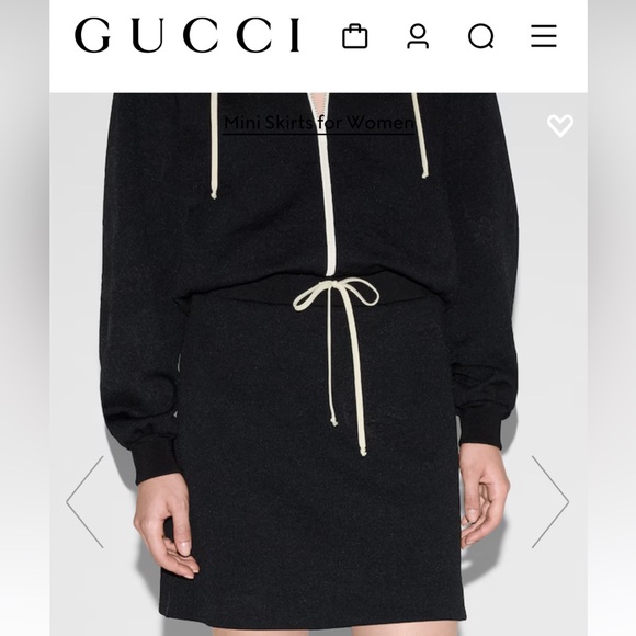 XXL Black Gucci GG all over print A-line skirt - Picture 3 of 10